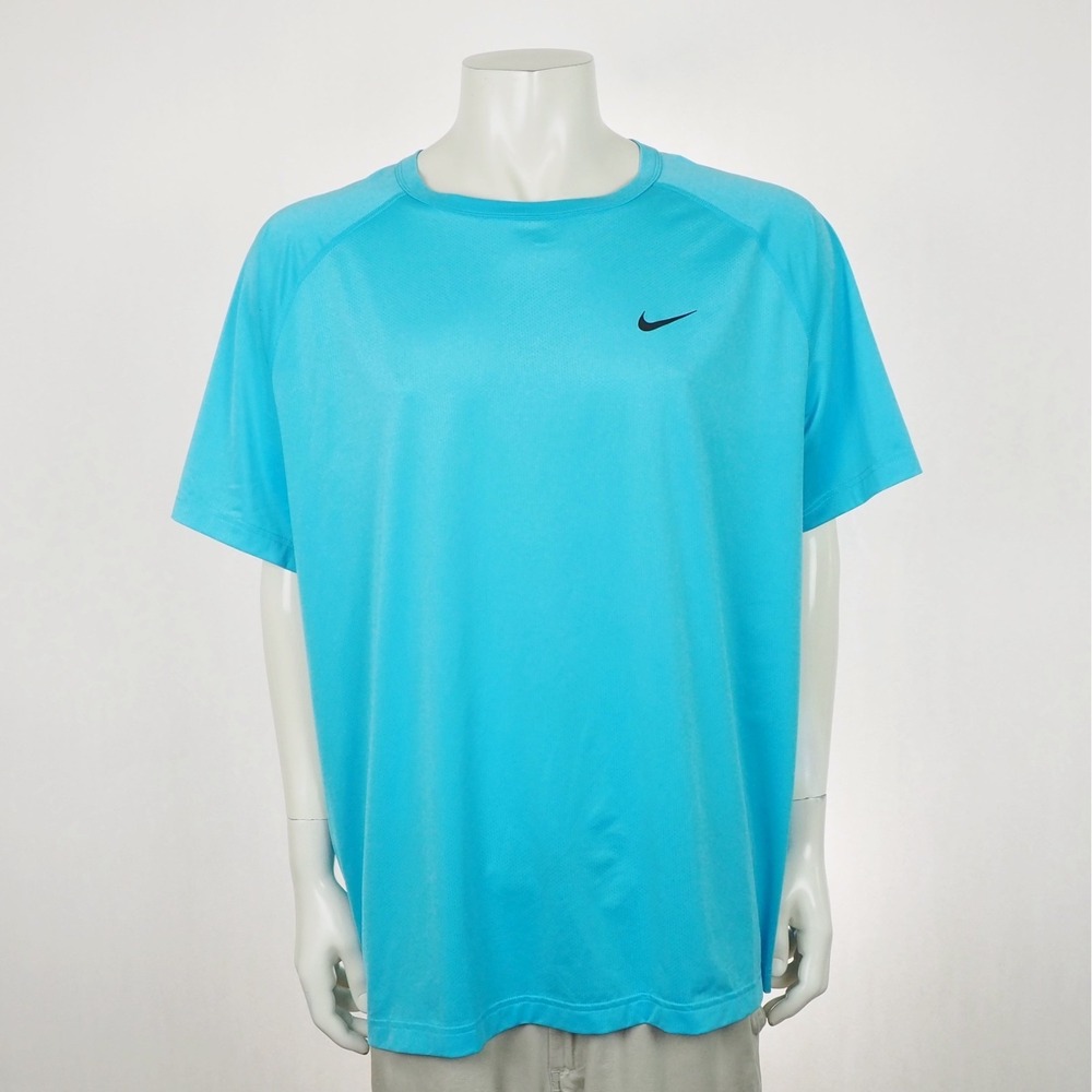 Nike Ready Fitness Tee Shirt Mens 2XL XXL Blue Dri-Fit Crew Training Gym Workout